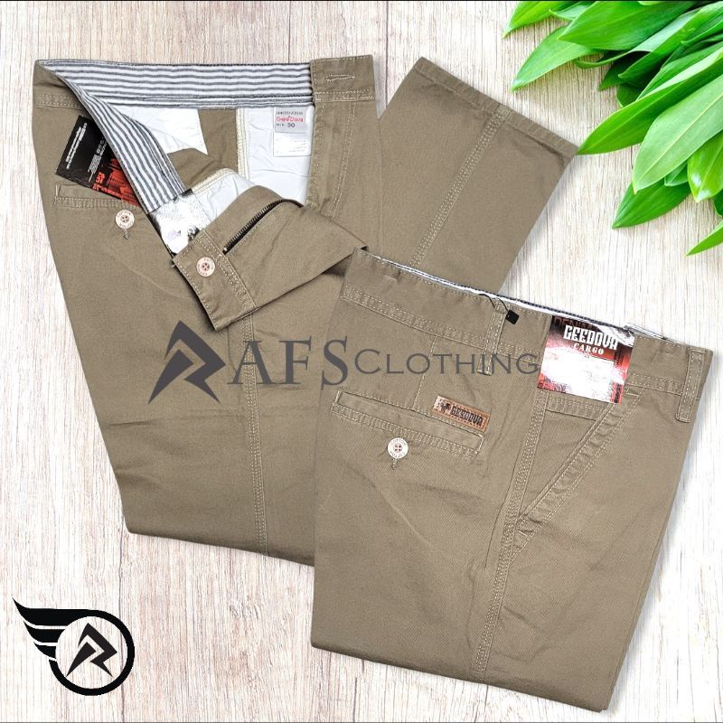 Celana Panjang Pria Reguler Fit Bahan Katun Canvas Premium