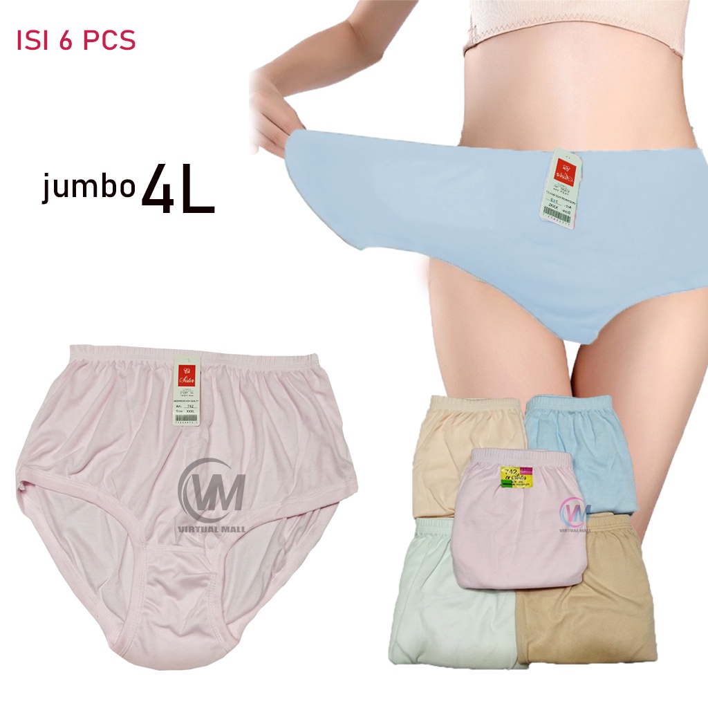 [ISI 6PCS CELANA DALAM WANITA JUMBO 4L] celana dalam wanita size jumbo 4L - celana dalam wanita jumb