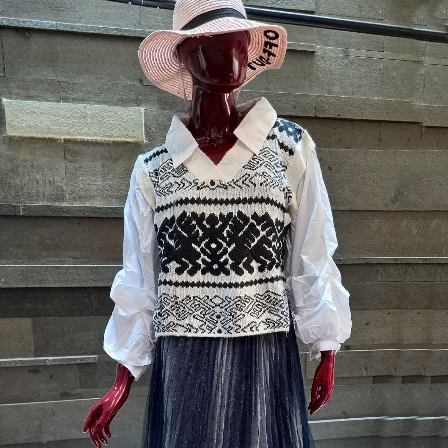 Blus jumbo import big size bahan rajut premium fit s to xxl