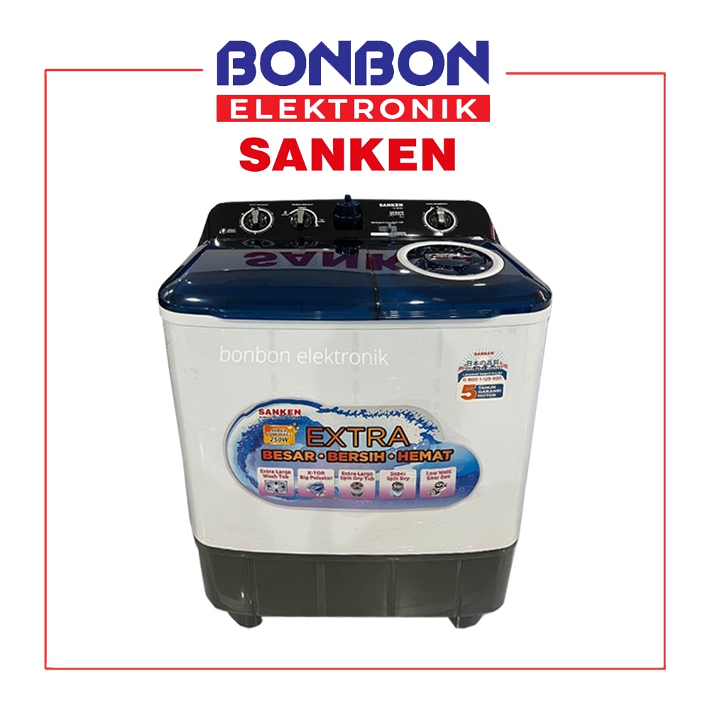 Sanken Mesin Cuci 2 Tabung 8.5KG TW-933BU / TW933BU / TW 933 BU