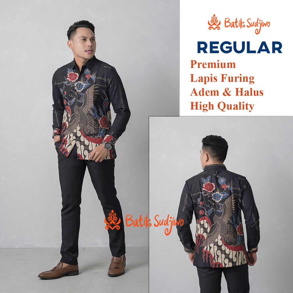 Kemeja Batik Pria Lengan Panjang  Lapis Furing Premium 1056