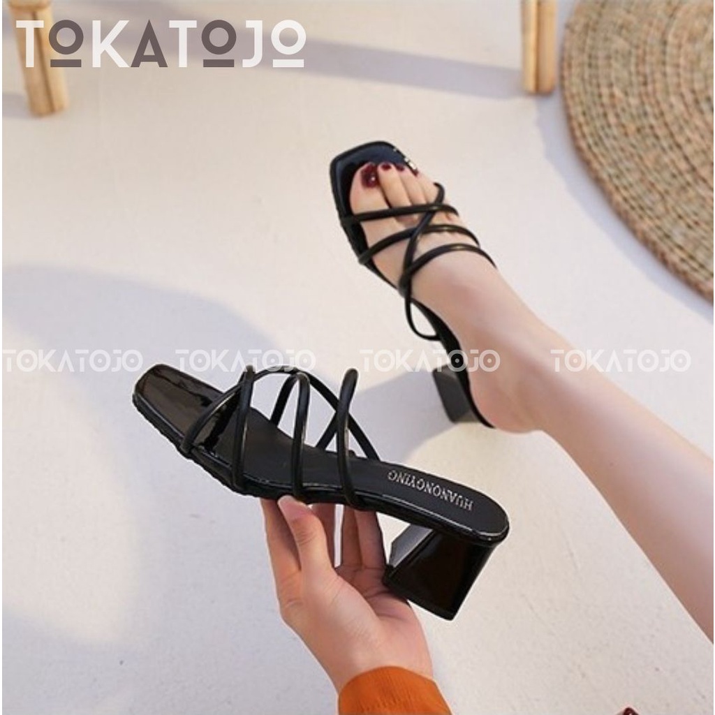 Sandal heel wanita terbaru 2022 kekinian temali Sandal hak tahu 5 cm terbaru kasual fashion korea Sandal wanita realpict Sandal heels terbaru wanita