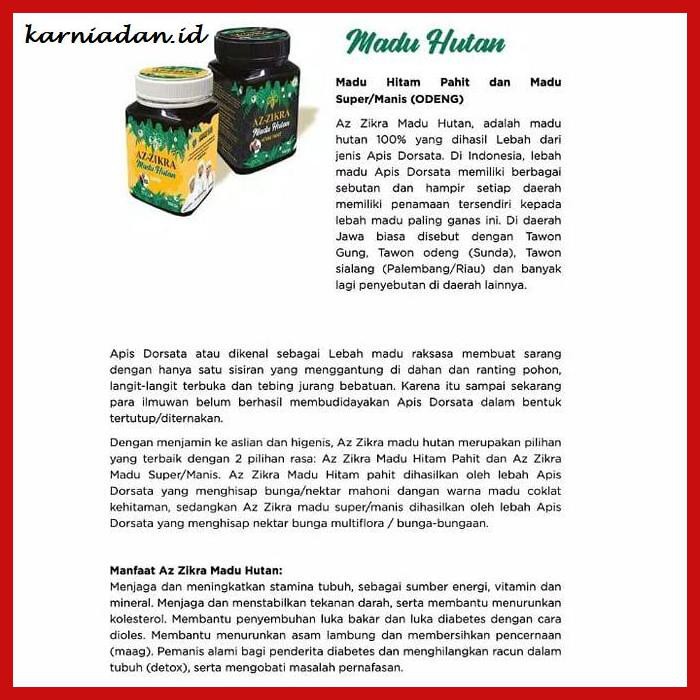 

MADU-MINUMAN- MADU HUTAN HITAM PAHIT AZ ZIKRA 500 GR MADU ODENG KEMASAN BARU AZZIKRA -ASLI-BUKAN-