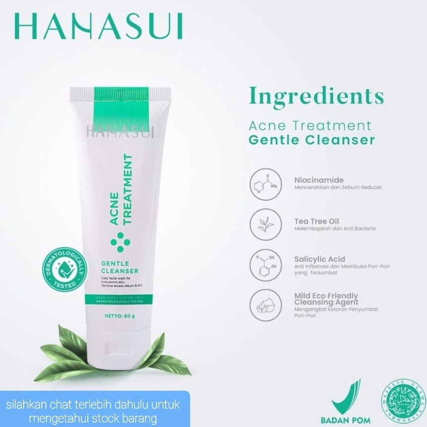 HANASUI GENTLE CLEANSER 60GR ACNE FACE WASH SABUN CUCI MUKA / WAJAH