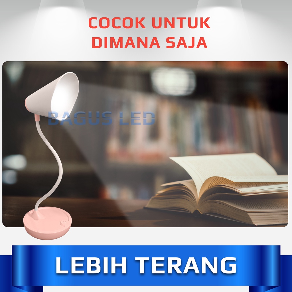 Lampu Meja Belajar Pencil Holder LED Baca Table Lamp Sensor Sentuh