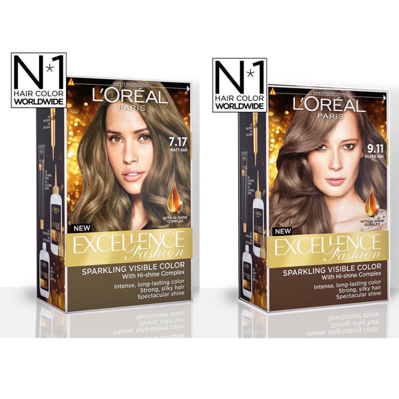 L'OREAL PARIS EXCELLENCE FASHION ASH HAIR COLOR / LOREAL SEMIR RAMBUT ASH - MATT ASH & SILVER ASH