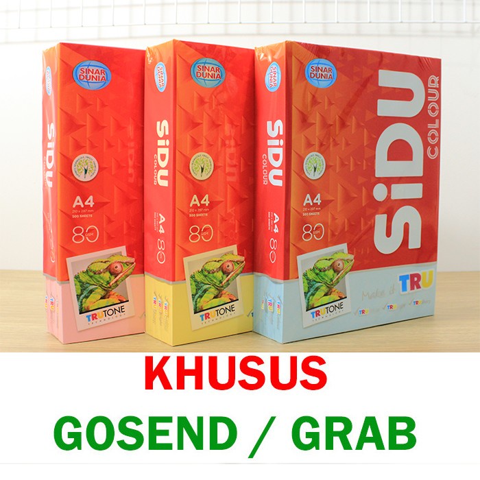 

Kertas HVS Warna Sidu A4 80 gram (KHUSUS GOSEND/GRAB)