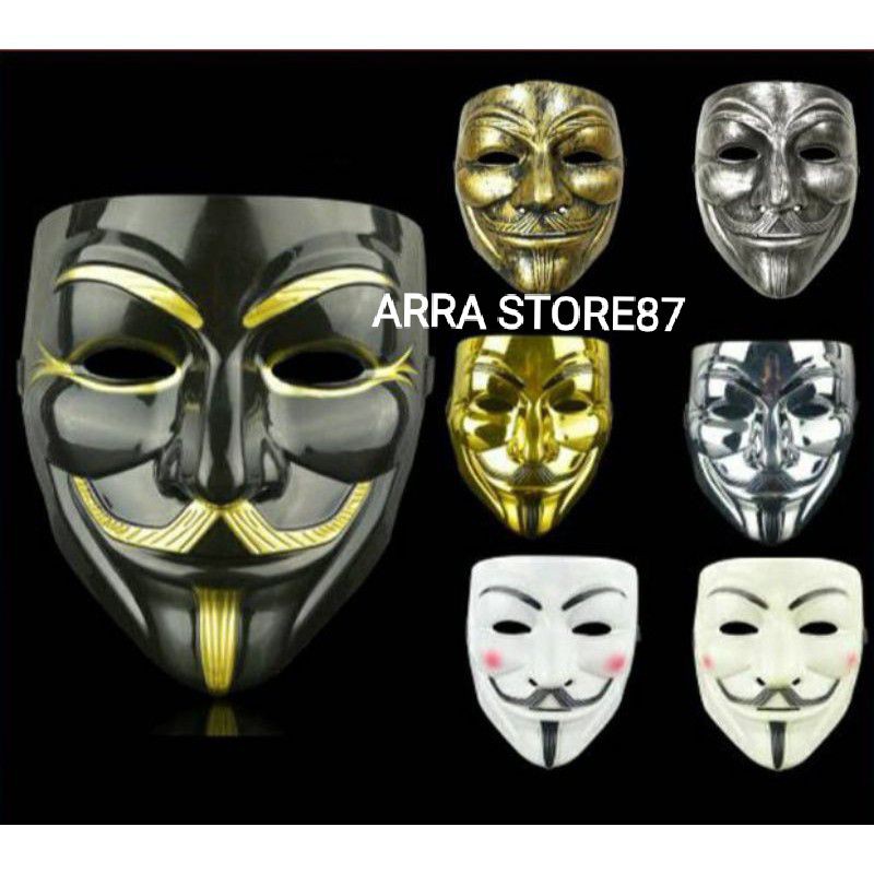 Topeng Hacker Vendetta Topeng ANONYMOUS COSPLAY ORIGINAL 10 WARNA PILIHAN