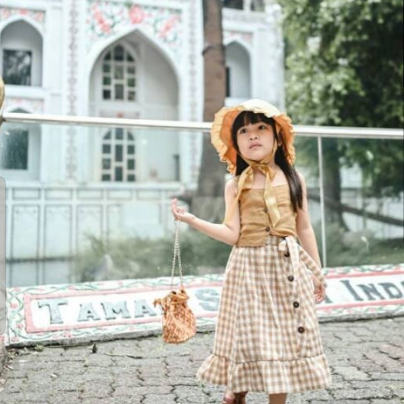 Asella Skirt Rok Anak Motif Kotak Estimasi Usia 3-11 Thn