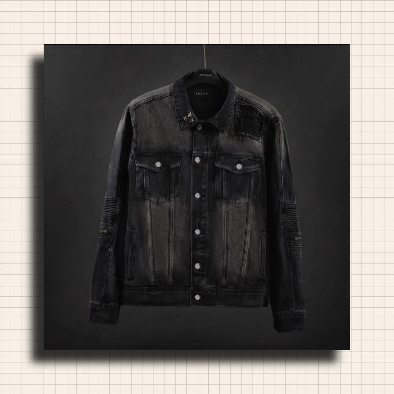 RUCAS JADE BLACK BIKER DENIM JACKET