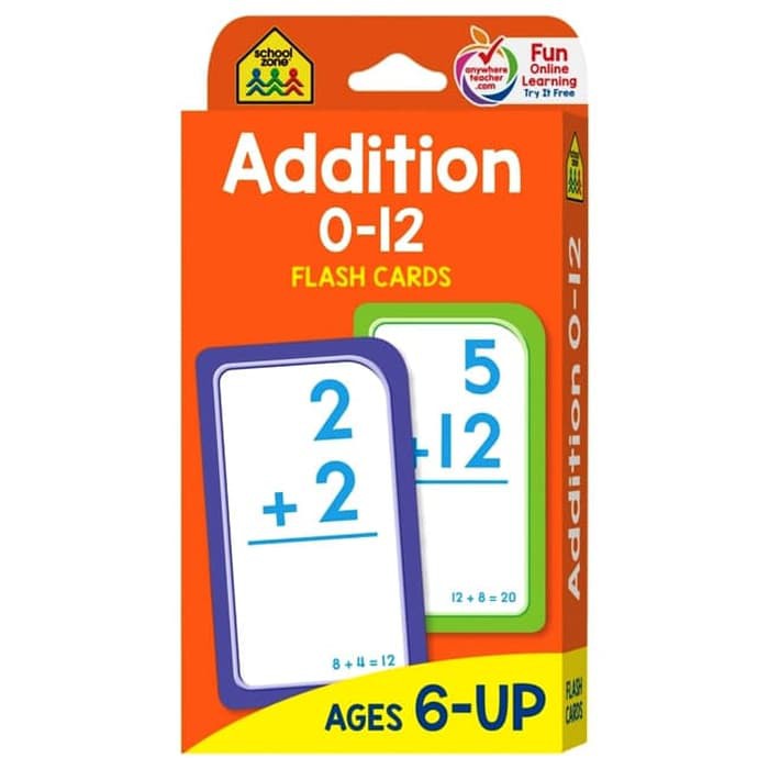 

School Zone Addition 0-12 Flash Cards (56 Cards)