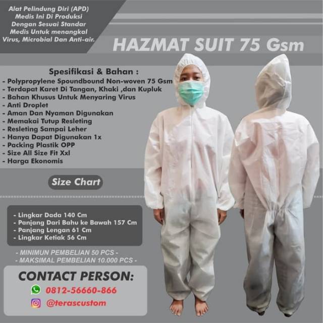 Hazmat suit APD medis