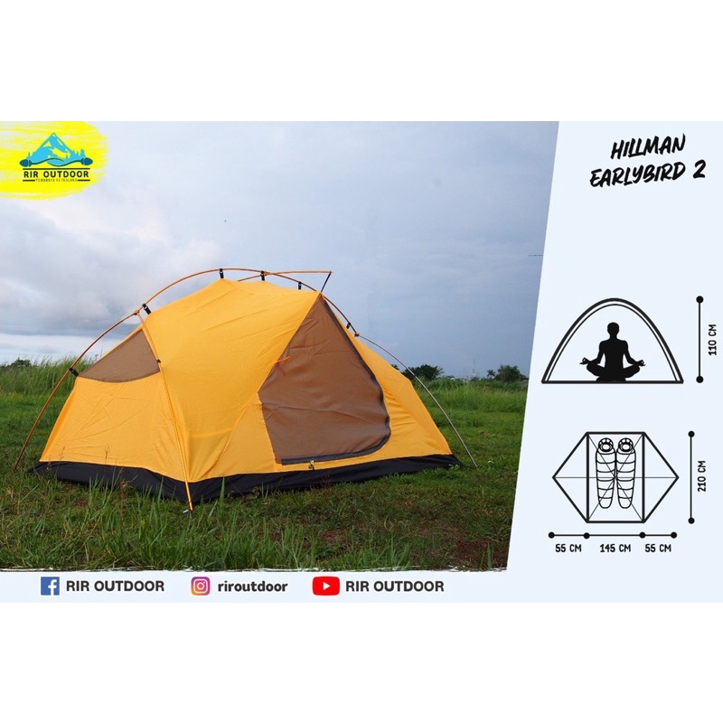 Jual Tenda camping 2 orang Hillman earlybird tent 2 person outdoor