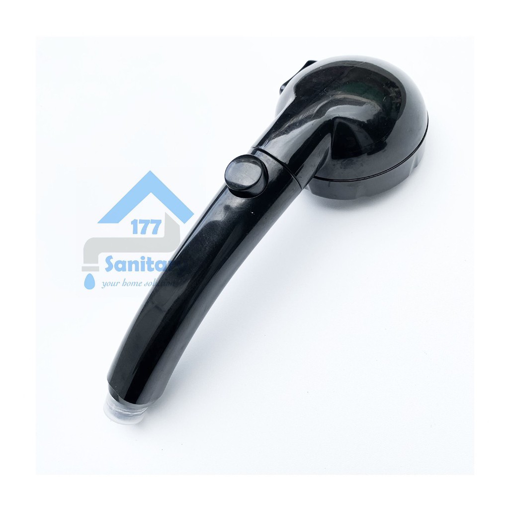 KEPALA Super Shower Hemat Air 3in1 BLACK ON OFF 01B- HEAD Hand Shower mandi semprotan turbo HITAM