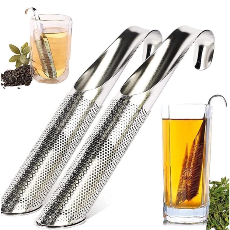 Tongkat Saringan Teh Bahan Stainless Steel Dapat Digunakan Kembali