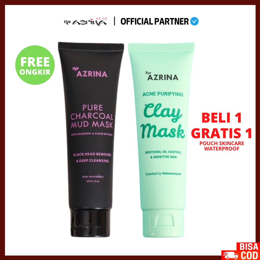 [ FREE GIFT ] Azrina Pure Charcoal Mud Mask and Acne Purifying Clay Mask - Masker 50ml