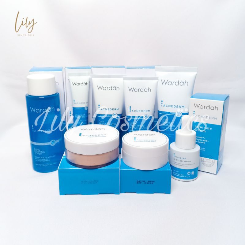 Wardah Acnederm Series - 8 in 1 Paket Lengkap Jerawat + NEW Serum