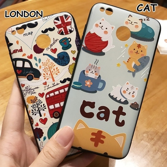 Softcase TPU 3D Relief London Cat Slim Case Cover Casing Xiaomi Mi5x