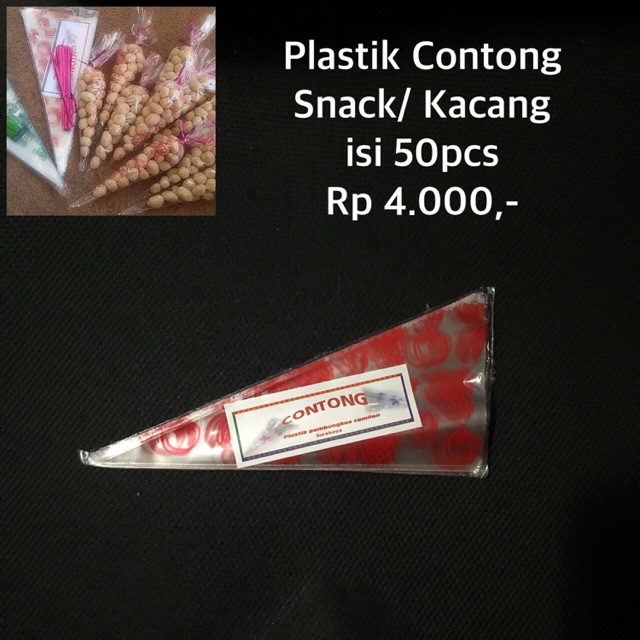 

Plastik contong/ plastik kacang / plastik snack / plastik segitiga / plastik cemilan
