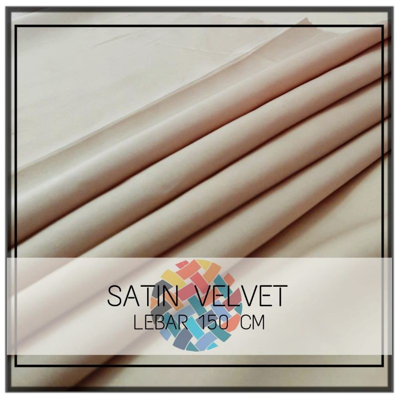 Kain meteran Satin Velvet import/ kain satin velvet premium/ kain satin velvet murah