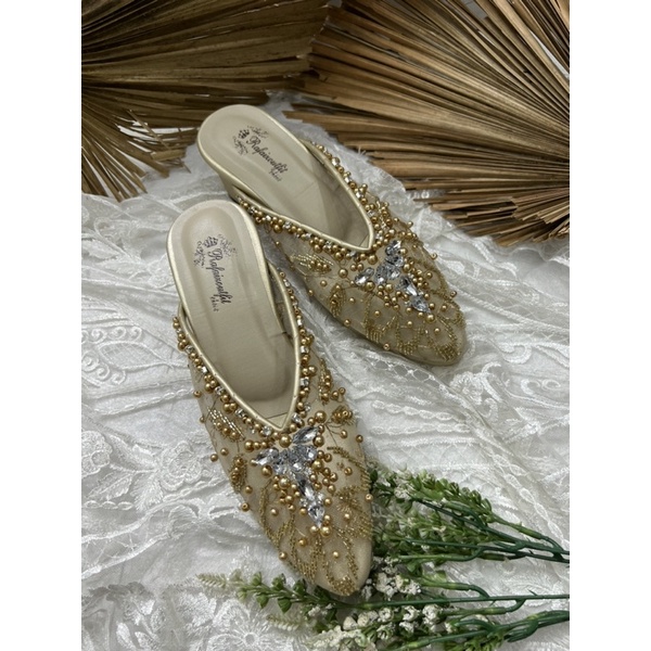 sepatu wanita alena gold 5cm tahu