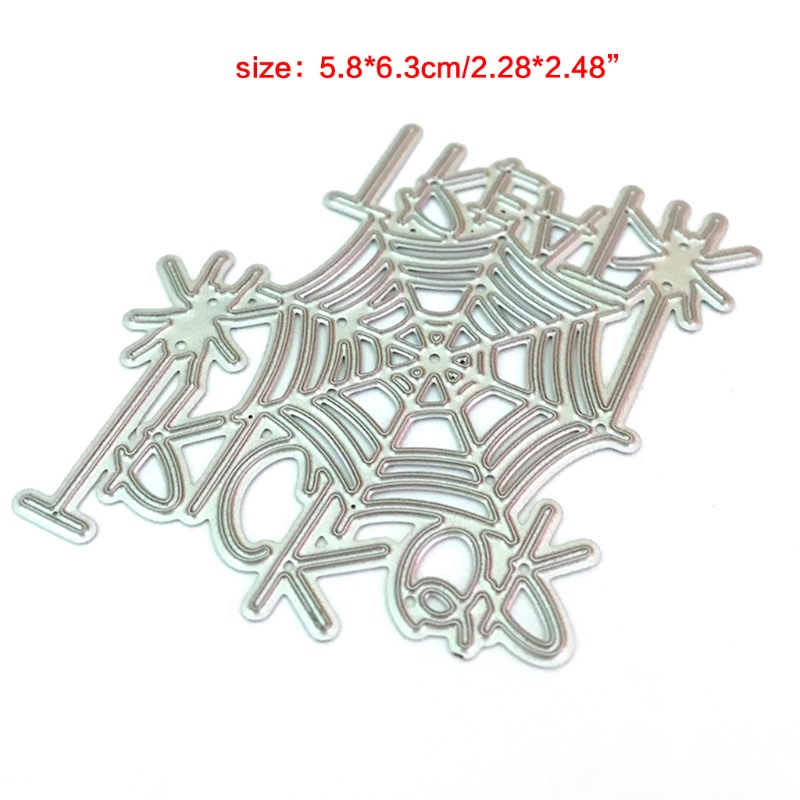 Cetakan Stensil Cutting Dies Motif Sarang Laba-Laba Halloween Bahan Metal Untuk Scrapbook / Craft DIY