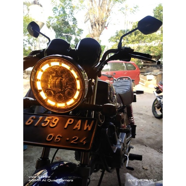 Daymaker COBRA 7 inch 16 LED Angel Eyes Eropa Headlamp Lampu Daymaker 7 in NEW Japstyle XSR 155 W175 Ninja