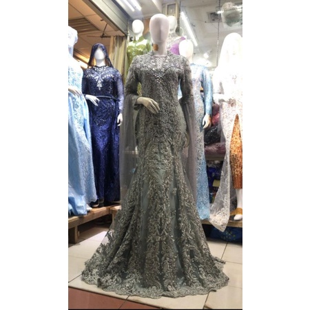 Gaun Pengantin Slim Duyung Ijo Wardah,Ijo Armi,Taro