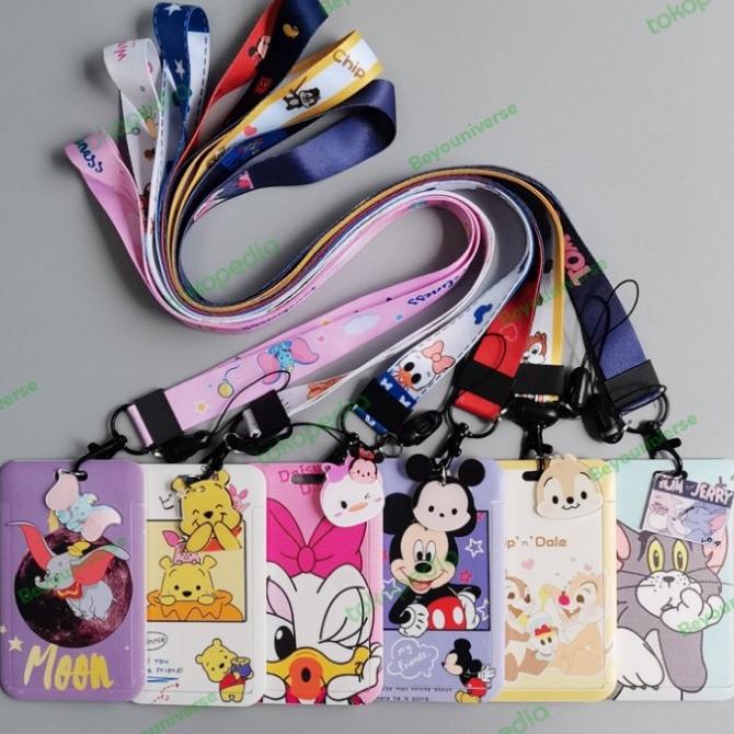 

:>:>:>:>] ID Card Holder Photocard Karakter Lucu + Tali Lanyard K-Pop Name Tag