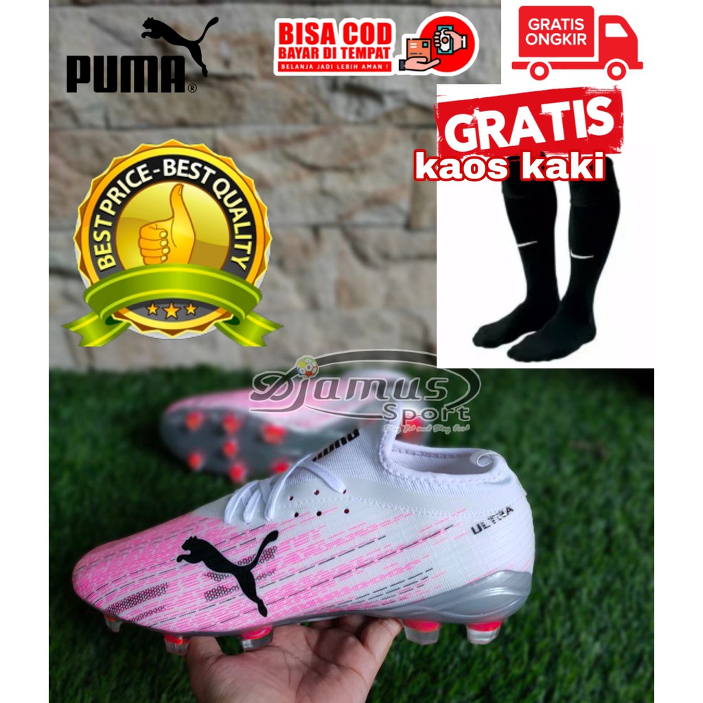 Sepatu Bola Puma Ultra Pink Gold Free kaos kaki | Sepatu Olahraga Sepakbola Puma Terbaru 2021 | Sepa