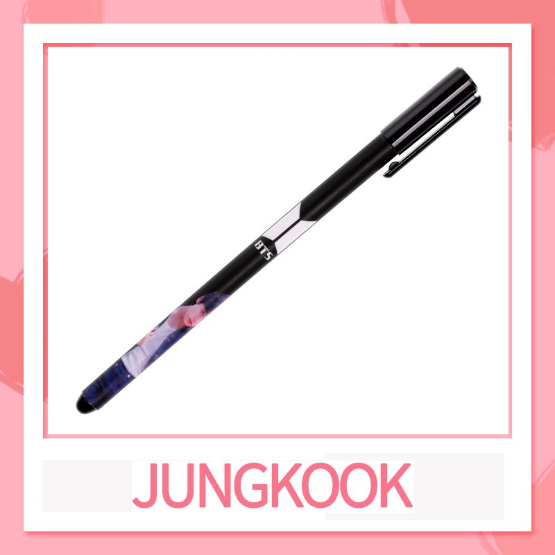 [Bayar Di Tempat]KPOP BTS Bangtan Boys Stationery Pulpen Gel Warna Hitam 0.38