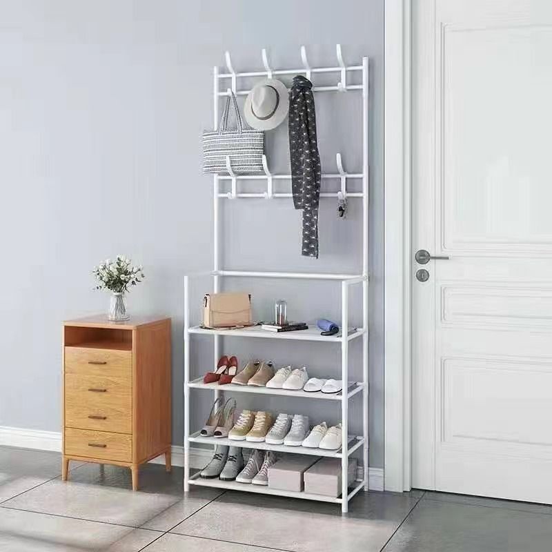 Rak Besi Gantungan Baju Jaket Topi + Rak Sepatu Stand Hanger Gantung MULTIFUNGSI Rak sandal Penyimpa