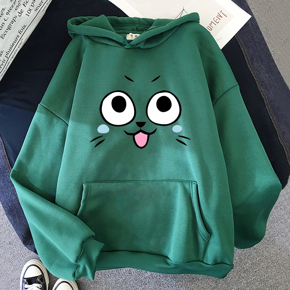 Hoodie Hodie Wajah Kucing Bahagia  jumbo bigsize pria wanita ukuran m l xl xxl xxxl xxxxl xxxxxl