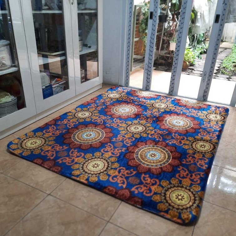 Karpet Busa FONIX Malaysia Bulu Super Lembut Anti Slip 140x180 Minimalis F147, Rasfur Korea-1