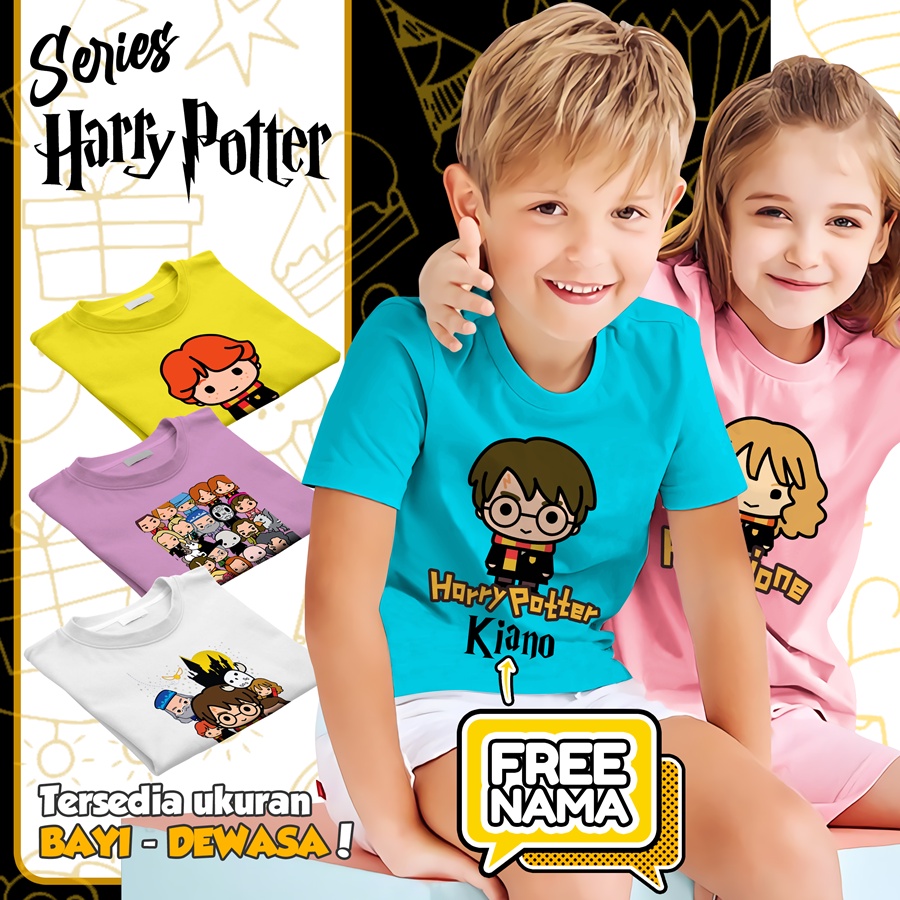 Baju Kaos ANAK DAN DEWASA HARRY POTTER COUPLE (FREE NAMA)