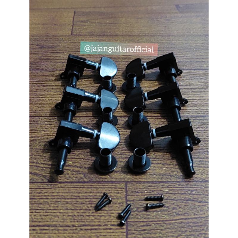 Dryer Gitar Grover Fullset Akustik / Elektrik Chrome Dan Hitam