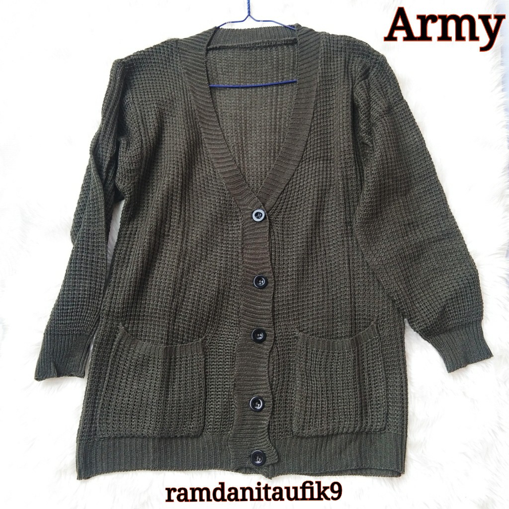 Cardi Rajut oversize - Nakara Cardigan Rajut Premium  - Cardi Rajut oversize - kardigan crop 7 gate.-MARISA ARMY
