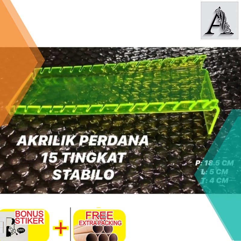 

Murah ACRYLIC / AKRILIK KARTU PERDANA / PAJANGAN PERDANA 15 TINGKAT STABILO