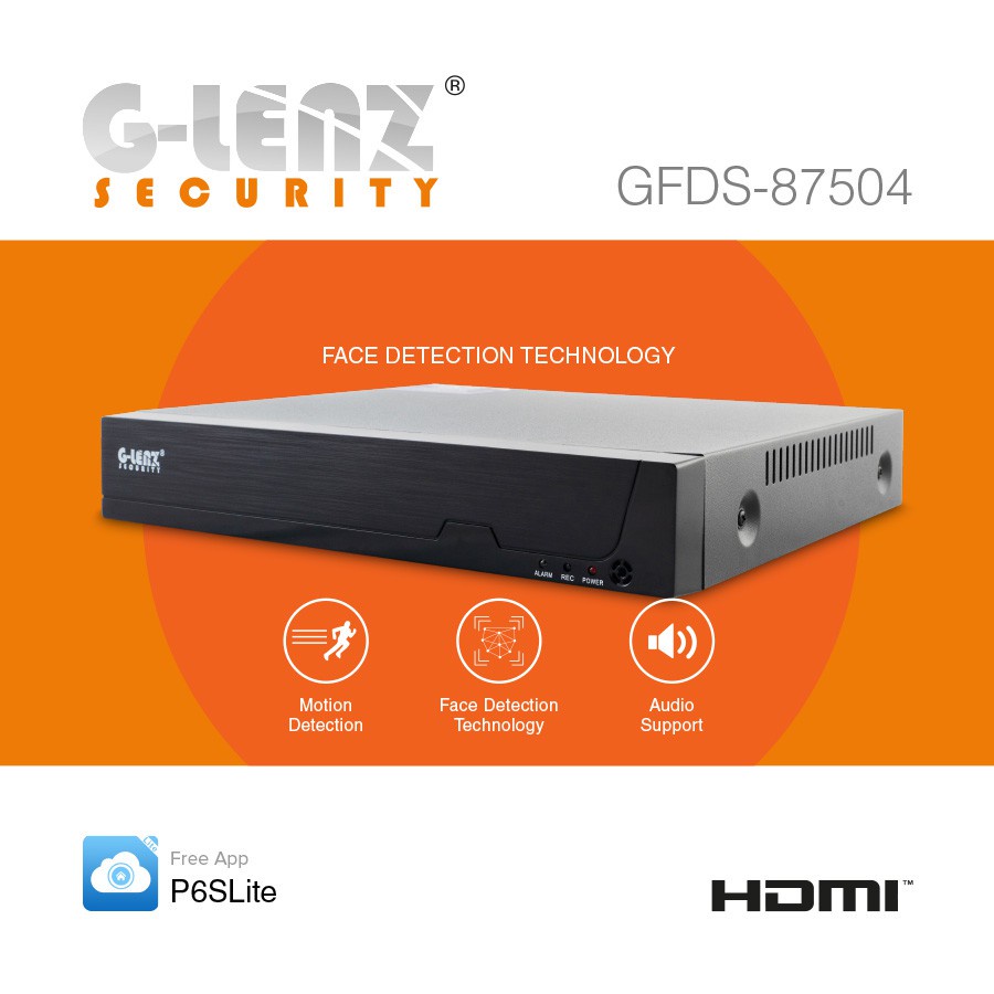 DVR 4CH 5MP H265 GLENZ GFDS-87504 (P6SLITE) support Audio