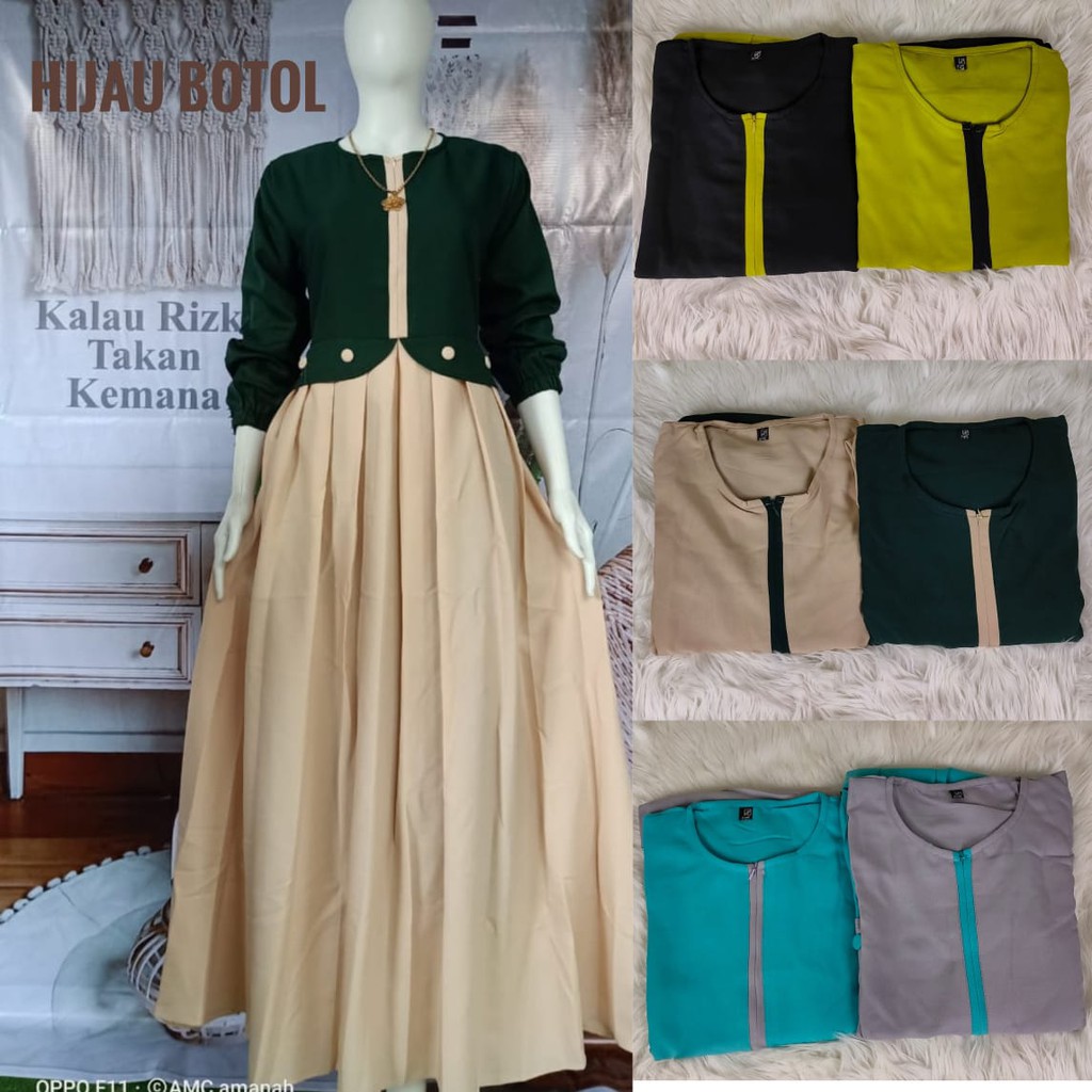 GAMIS WOLLYCRAPE BAHAN PREMIUM MAYUNG LEBAR