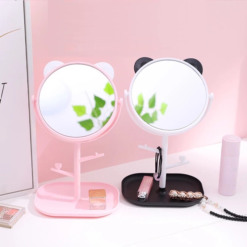 Kaca Rias Telinga panda / cermin rias lucu / kaca Gemoy