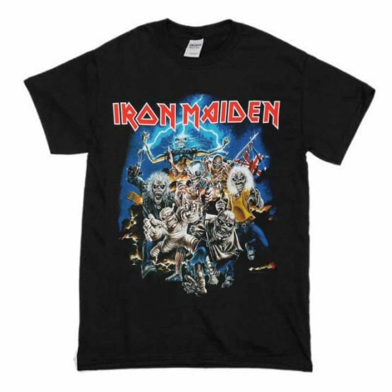 KAOS VINTAGE Band Iron Maiden Black| T-SHIRT Band Iron Maiden | KAOS Band Iron Maiden