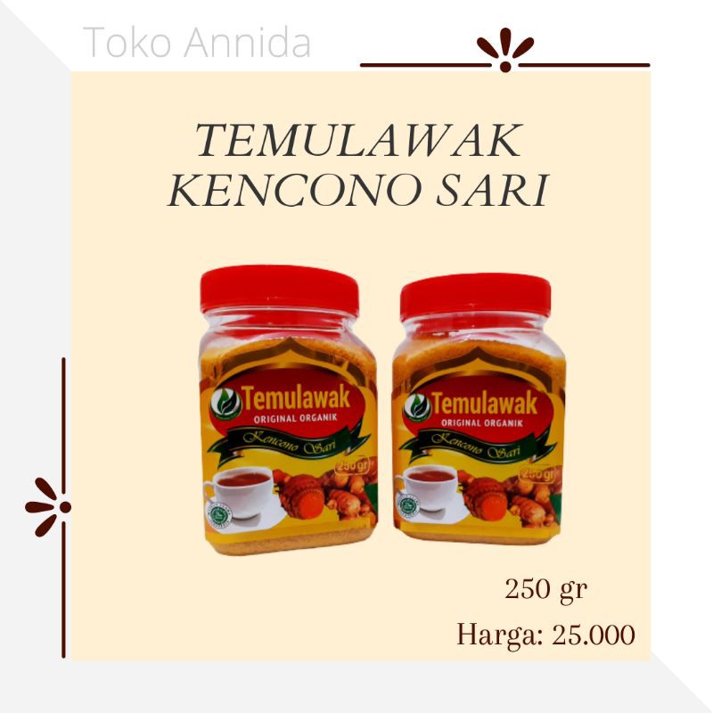 

TEMULAWAK BUBUK (Original Organik) KENCONO SARI- 250 gr ~Tinggal Seduh