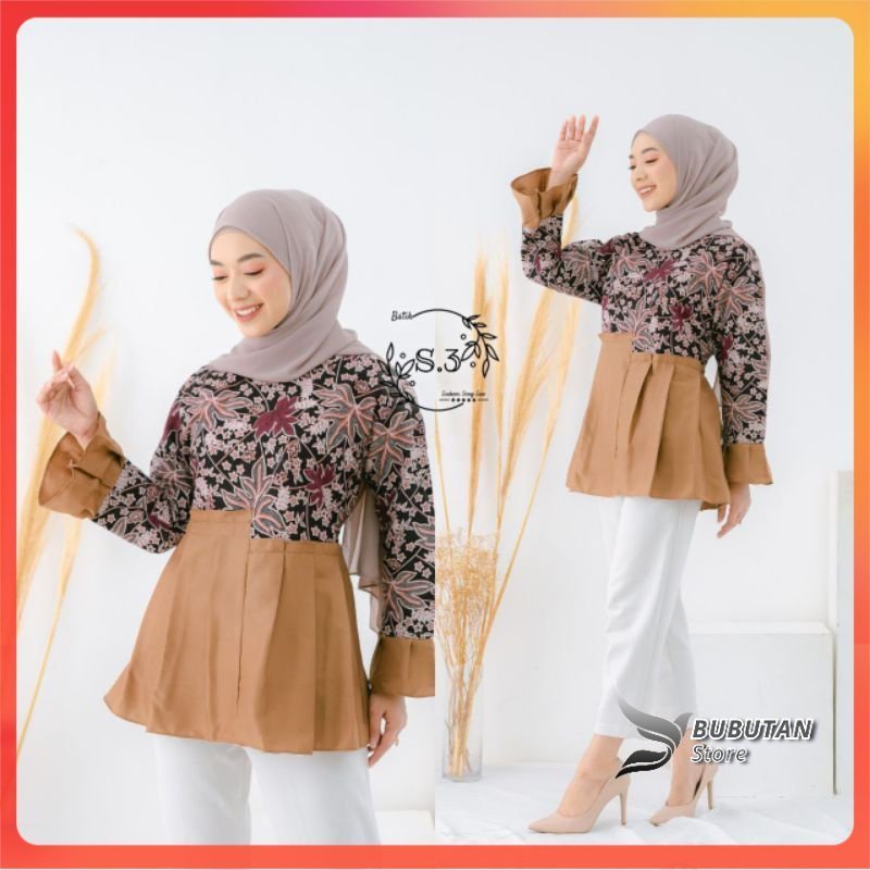 BLOUSE BATIK TERBARU KOMBINASI HARGA TERMURAH NEW KEKINIAN