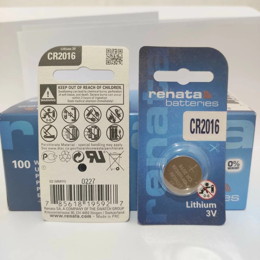 ORIGINAL Baterai Lithium RENATA / Battery CR2016 / CR 2016 3V