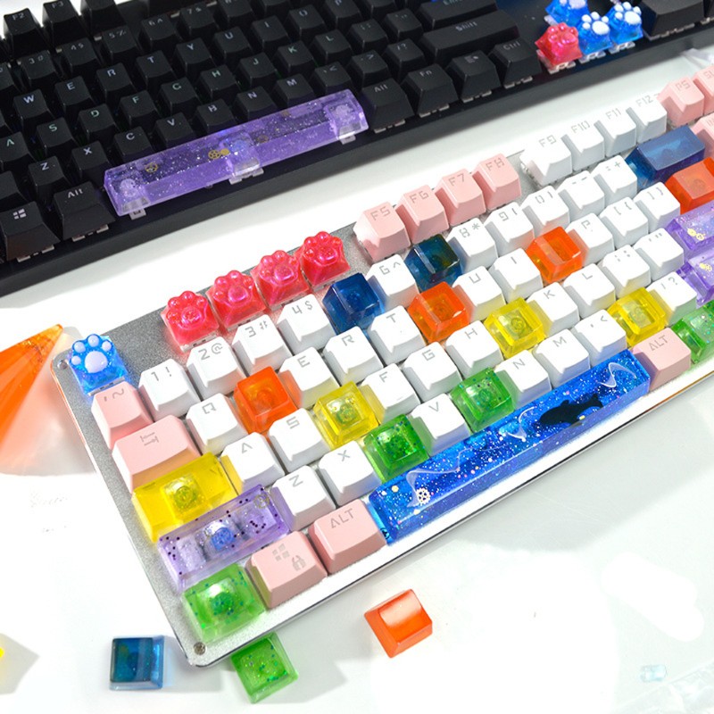 Moonlight Cetakan Resin Bentuk Telapak Kaki Hewan Untuk Keyboard Gaming Komputer Pc