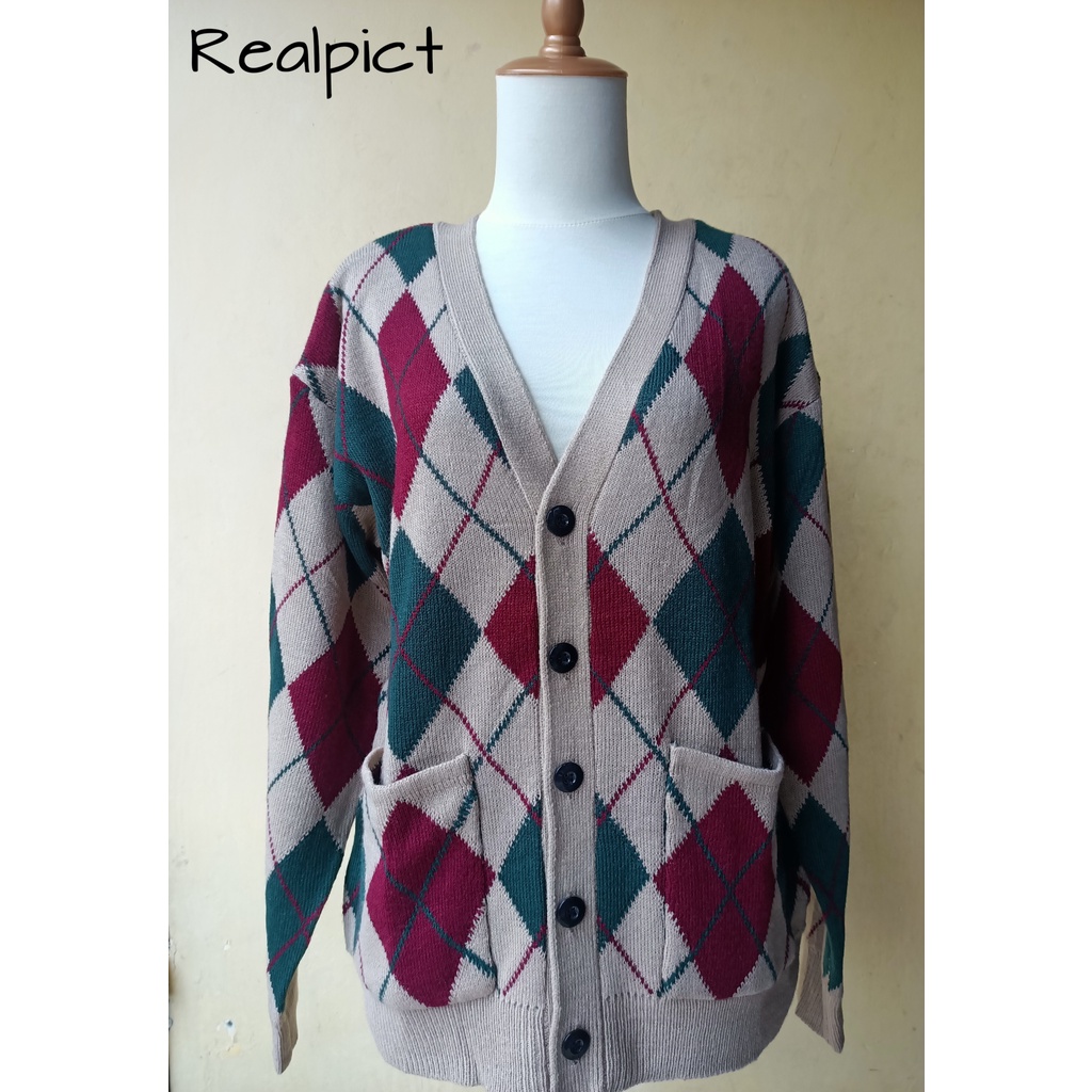 CARDIGAN TAEHYUNG BTS RUN/V CARDIGAN RHOMBUS/BELAH KETUPAT BRANDED 7 GATE