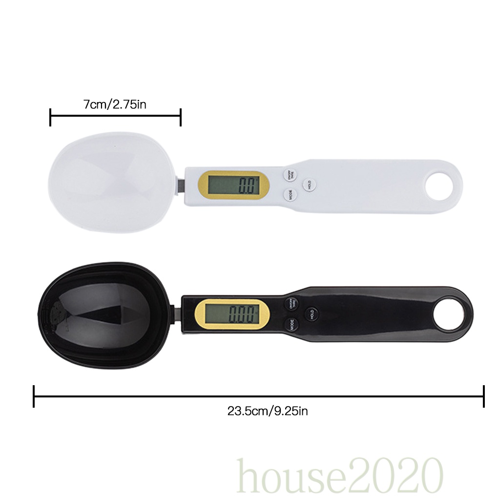 [HOUSE2020]500g/0.1g Measuring Spoon Home Kitchen Salt Coffee Sugar LCD Display Digital Scale Measuring Scoop, White