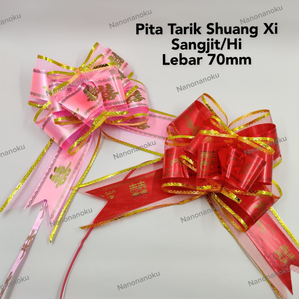 [10 pcs/warna] Pita Tarik 70 mm ShuangXi/Hi/Sangjit Pita Serut