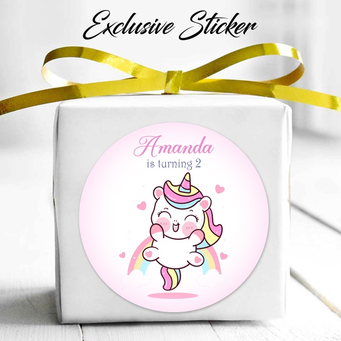 

50 STIKER / STICKER UNICORN 2-10 UTK BAG / BENTO / SOUVENIR ULTAH ULANG TAHUN